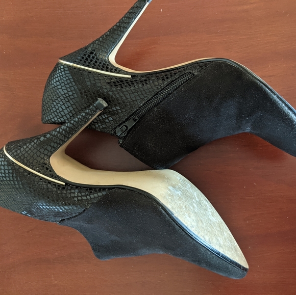 Stylettos, comfortable black boot snake / suede - Picture 3 of 7